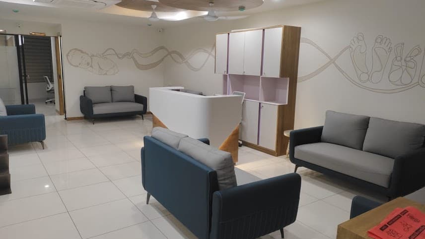 Main waiting area at Estella IVF and Women’s Hospital