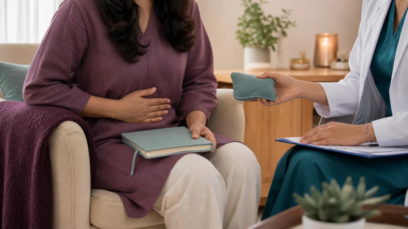 Illustrative endometriosis consultation about pelvic pain management